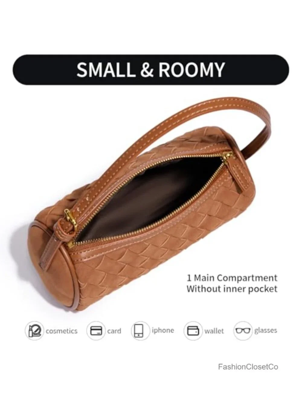 Faux Leather Suede Woven Hobo Crossbody Bag Small Mini Purse